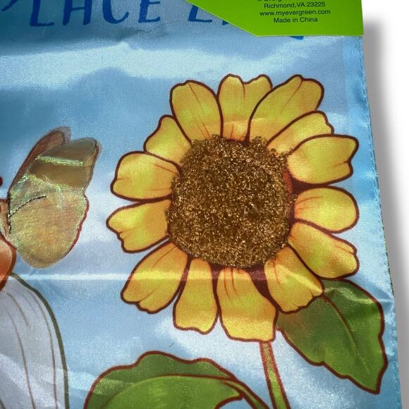 No Place Like Gnome Meadow Creek 3D Garden Flag 18" Sunflower Housewarming Gift - Picture 10 of 13